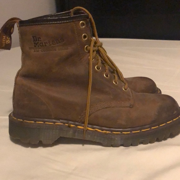 dr martens brown yellow laces